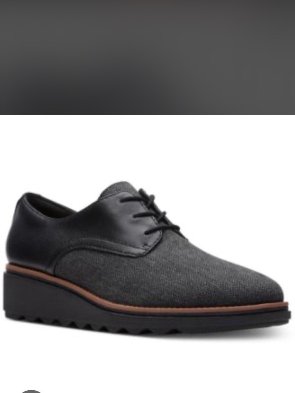 Clarks Women's Sharon Rae Black and Gray Oxfords Loafers Sz 6.5